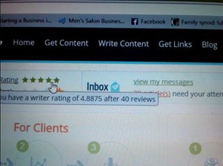 A supposedly iwriter premium account with 4.8 ratings and 40 reviews